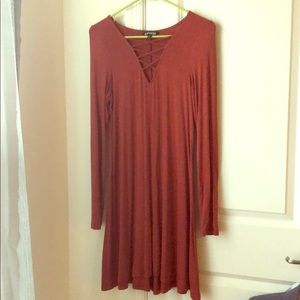 Flowy red-orange express dress